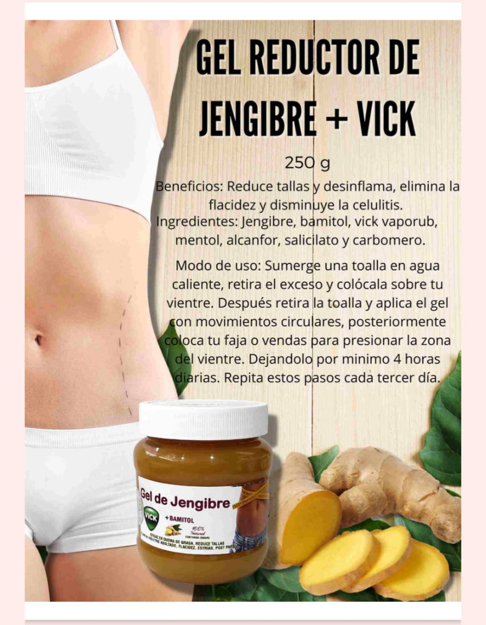 GEL DE JENJIBRE CON VICK 250gr